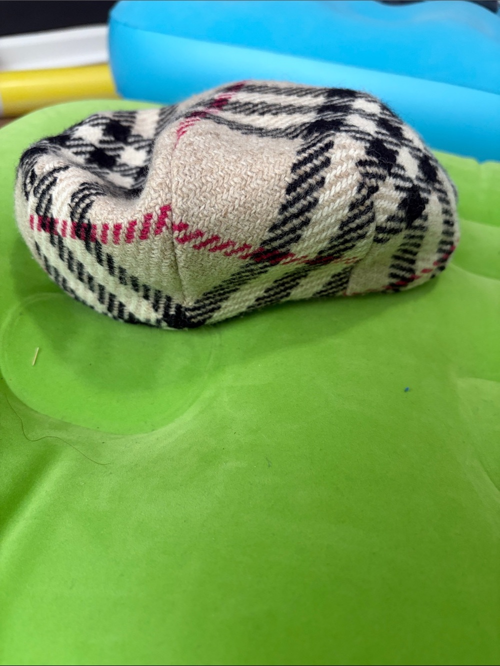 Kids Beige Plaid Newsboy Cap - Cozy Winter Style
